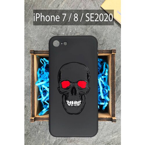 Силиконовый чехол Череп с глазами для iPhone 7 / 8 / SE 2020 / Айфон 7 / Айфон 8 силиконовый чехол шампанское для iphone 7 8 se 2020 айфон 7 айфон 8