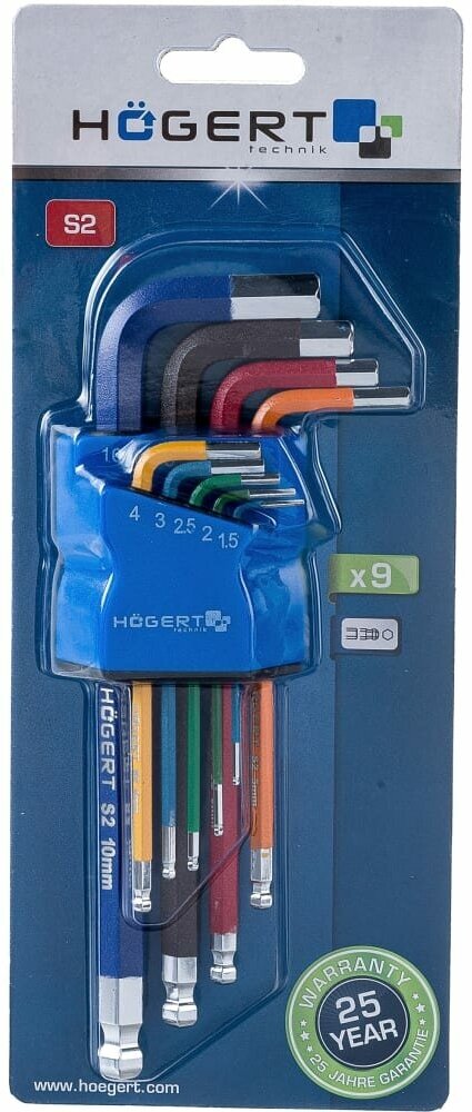 Удлиненных набор шестигранных ключей HOEGERT TECHNIK HT1W806