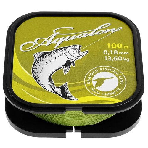 Плетеный шнур AQUA Aqualon Olive, 100 м, 13.6 кг, оливковый, 1 шт.