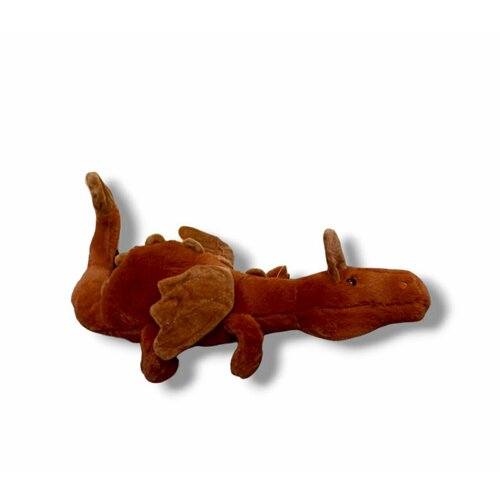 фото Мягкая игрушка мудрый дракон плюшевый 50 см коричневый китай