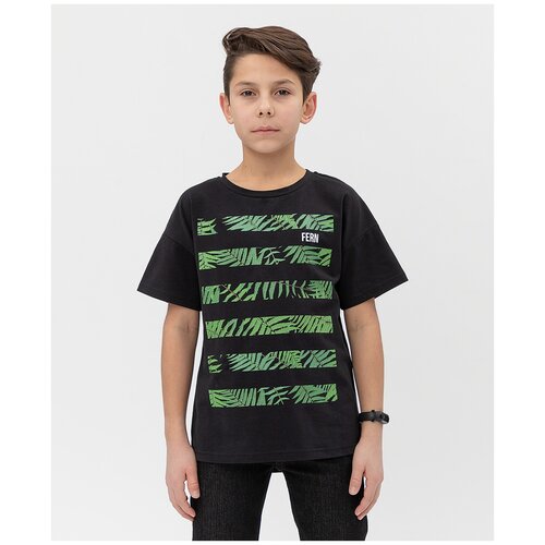 фото Черная футболка button blue 121bbbjc12020800 размер 140