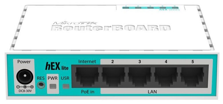 RB750r2 hEX lite Router. 5x Ethernet 10/100, PoE 60 (000378)