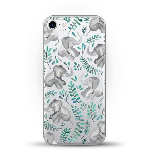 фото Силиконовый чехол узор из слонов на apple iphone 7 andy & paul