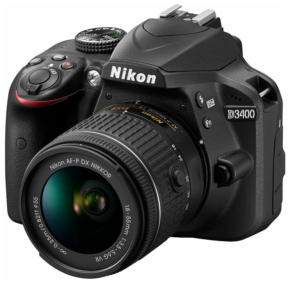 Фотоаппарат Nikon D3400 Kit AF-P DX 18-55mm F/3.5-5.6G VR, черный — купить в интернет-магазине по низкой цене на Яндекс Маркете