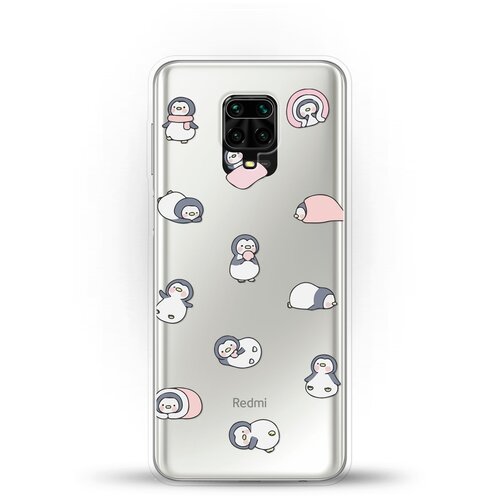 фото Силиконовый чехол узор из пингвинов на xiaomi redmi note 9 pro andy & paul