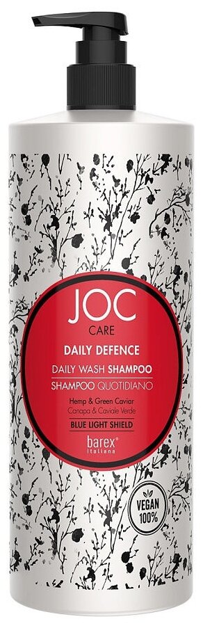 Barex шампунь JOC CARE Daily Defence для ежедневного применения с коноплей и зеленой икрой, 1000 мл
