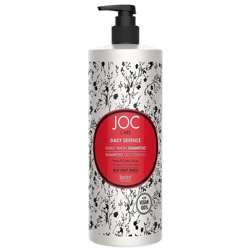 фото Barex шампунь joc care daily defence для ежедневного применения с коноплей и зеленой икрой, 1000 мл