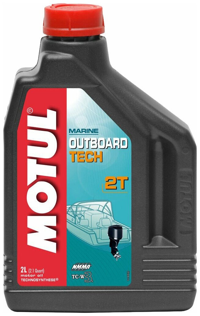 Моторное масло MOTUL OUTBOARD TECH 2T Не подлежит классификации по SAE Синтетическое 2л (101726)