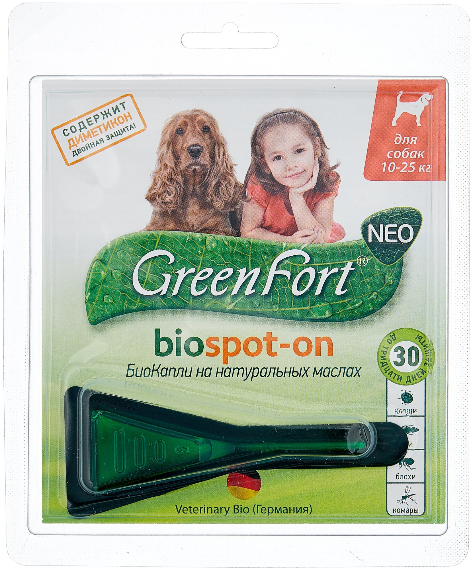 GreenFort  Neo Biospot-on биокапли для собак 10-25 кг 1 шт. в уп., 1 уп.
