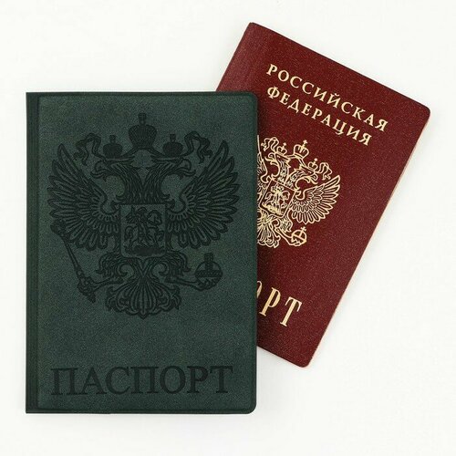 обложка для паспорта герб цвет зелёный Обложка для паспорта , мультиколор