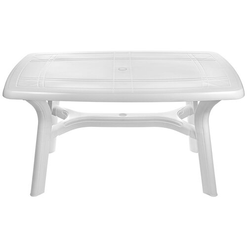 Стол обеденный садовый Стандарт Пластик прямоугольный, ДхШ: 140х85 см, белый