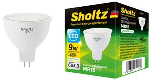 Светодиодная лампа Sholtz софит 9Вт GU5.3 4200К MR16 220-240В пластик
