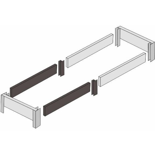 Удлинитель высокой грядки из ПВХ, +1 м, высота 20 см, цвет графит (темно-серый), арт. О332005