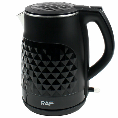 Чайник пластиковый электрический 2 л, Raf Ромбик, черный
