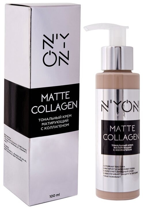 NYON Тональный крем Matte Collagen, 100 мл, оттенок: 105