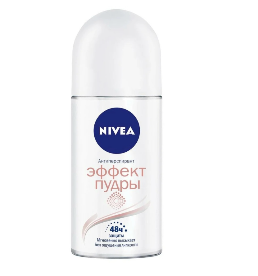 Nivea дезодорант Эффект пудры, ролик, флакон, 50 мл, 150 г, 1 шт.