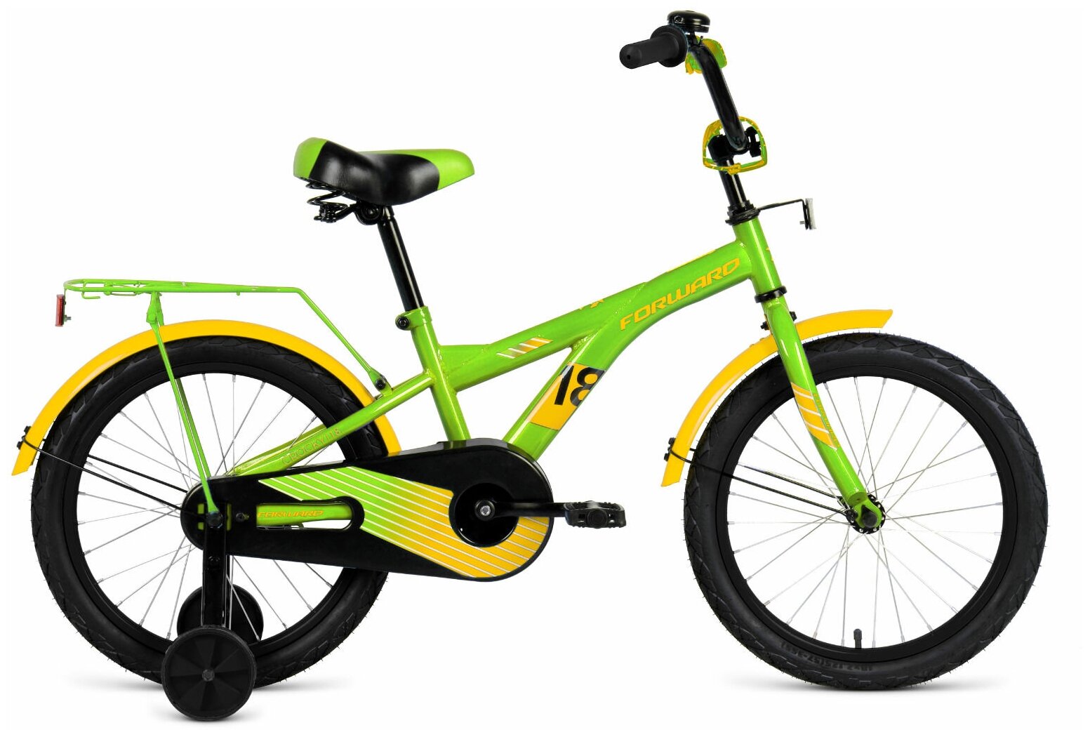 Велосипед FORWARD Crocky 18 -22г. (10" / зеленый-желтый )