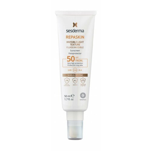 Солнцезащитное сверхлегкое средство для лица Sesderma Repaskin Invisible Light Texture Facial Sunscreen SPF 50 /50 мл/гр.