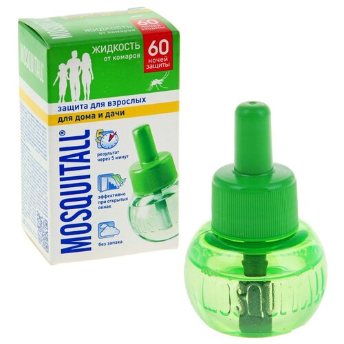 фото Жидкость для фумигатора mosquitall "защита для всей семьи", 60 ночей, зеленый