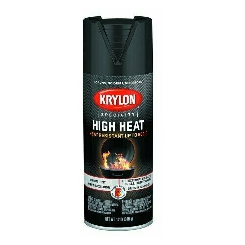 Краска высокотемпературная черная KRYLON HIGH HEAT Max Black +350C 12 OZ (340гр.)