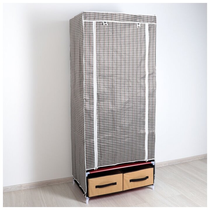 фото GreenWorld Шкаф для одежды и обуви, 73×49×176 см, 2 ящика, цвет микс