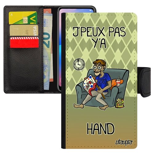 фото Чехол-книжка на смартфон iphone 6 6s plus, "не могу - смотрю гандбол!" шутка комикс utaupia