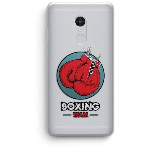 фото Силиконовый чехол xiaomi redmi note 4x / сяоми редми нот 4x "boxing team", прозрачный exsport