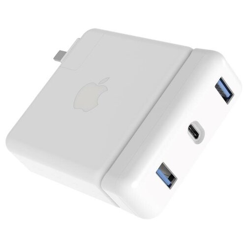 USB-концентратор HyperDrive USB-C Hub 61W Power Adapter (HDH05), разъемов: 3, белый apple 35w dual usb c power adapter в коробке адаптер зарядка