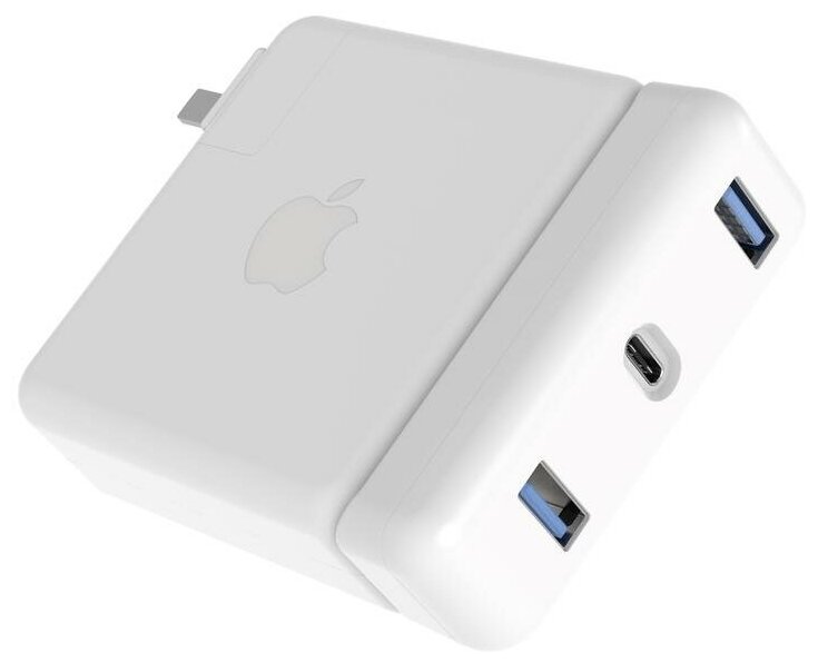 USB-концентратор HyperDrive HDH05 USB-C для блока питания MacBook Pro 13" 61W (White) - фото №1