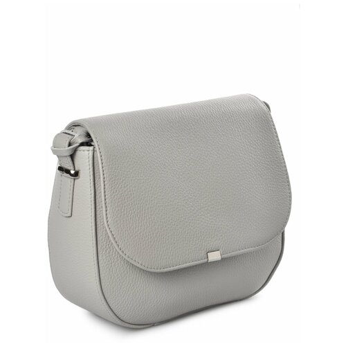 фото Сумка кроссбоди afina 416 ,натуральная кожа, светло-серый