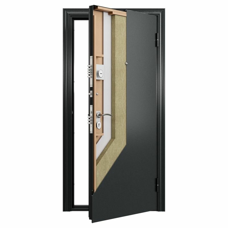 Дверь входная Torex для квартиры металлическая Flat-XL, 860х2050 правый, тепло-шумоизоляция, антикоррозийная защита, замки 4-го класса, черный/бежевый - фотография № 5