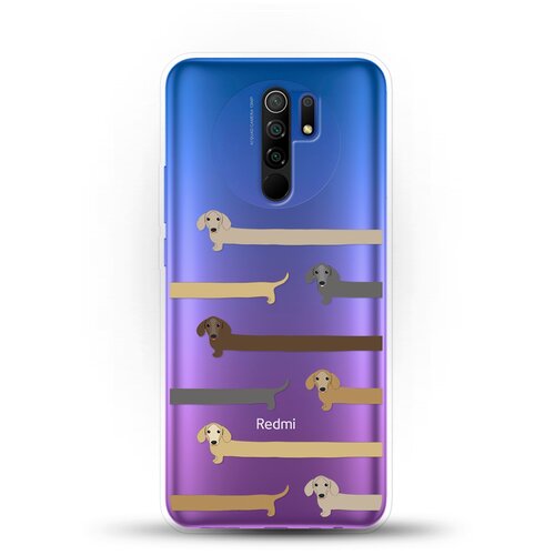 фото Силиконовый чехол длинные таксы на xiaomi redmi 9 andy & paul