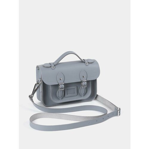 фото Сумка кросс-боди the mini satchel csatchthe-mini-leather-satchel-french-grey, фактура гладкая, голубой нет бренда