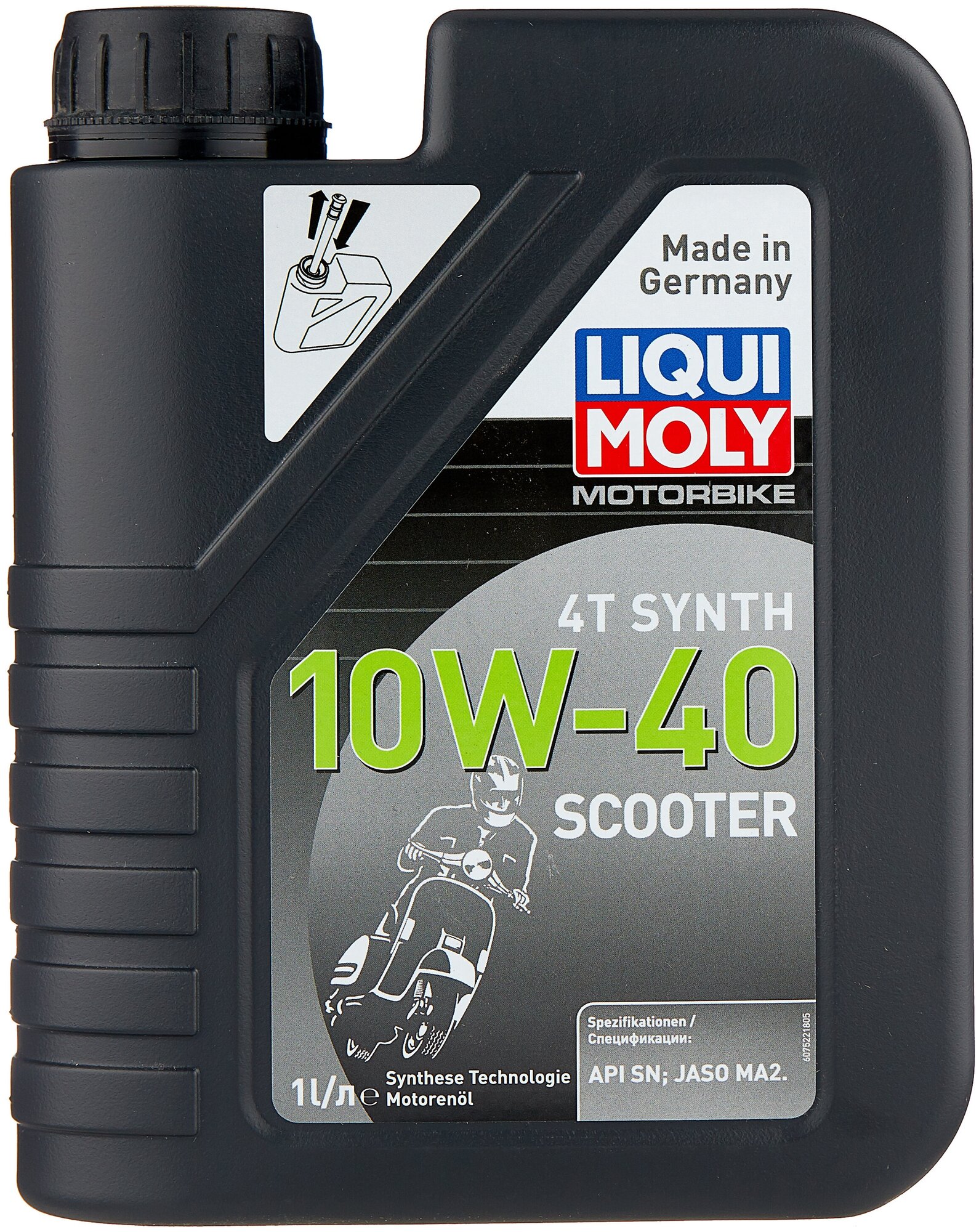 Масло моторное Liqui Moly Scooter Motoroil Synth 4T 10W40 син (1л) 7522 .