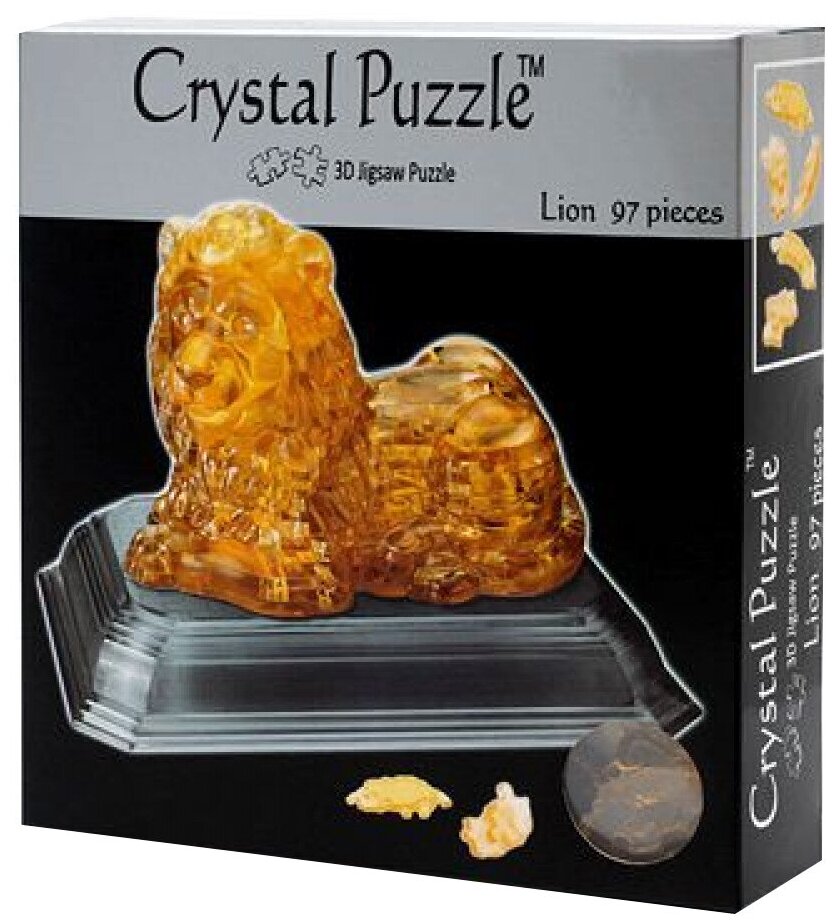 Головоломка 3D Crystal Puzzle Лев цвет: желтый - фото №2