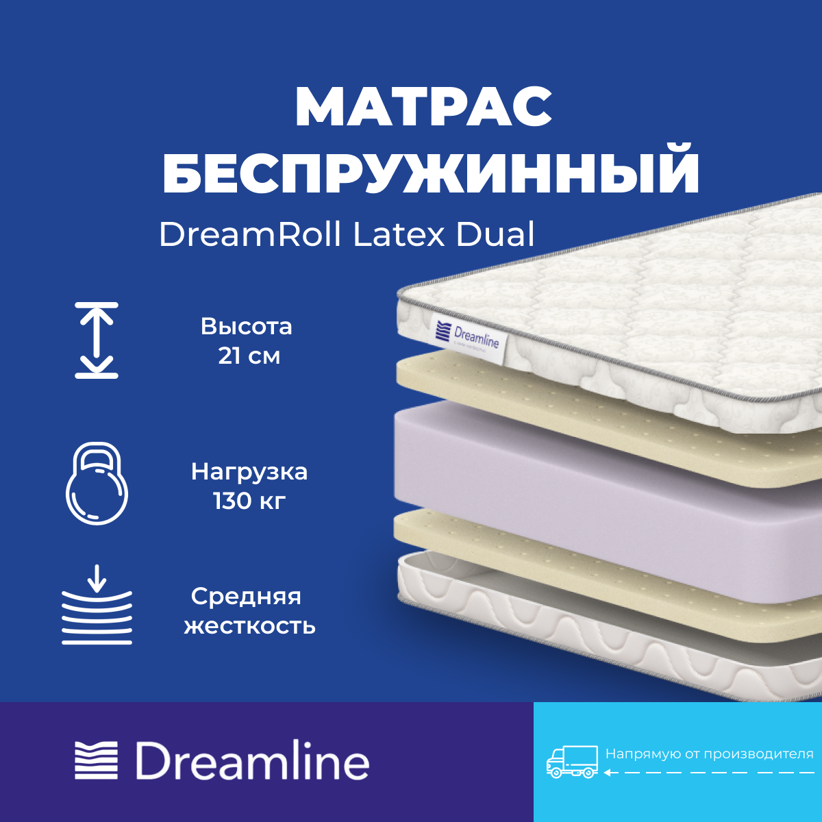 Матрас Dreamline DreamRoll Latex Dual 180х200