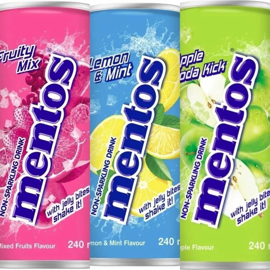 Напиток Mentos Фруктовый микс/Яблоко/Лимон и мята