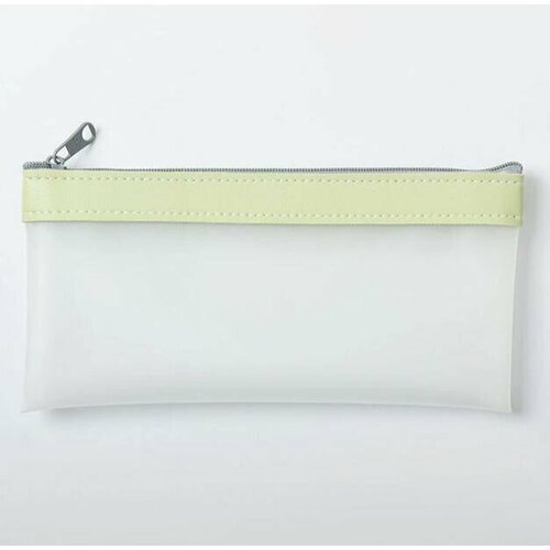 Школьный пенал косметичка ПВХ, прозрачный матовый пенал с одним отделением Fashion, Зеленый