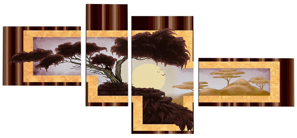 Картина модульная Картиномания "Пейзаж Африки" размер 160х75 см
