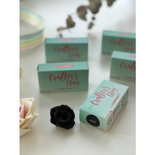 Зефирная глина Crafters Clay Canucraft для цветов и украшений. Черная/Black, 20г
