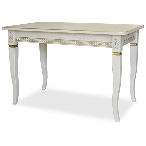 фото Стол кухонный мебелик фидея 3, раскладной, дхш: 120 х 70 см, длина в разложенном виде: 160 см, слоновая кость