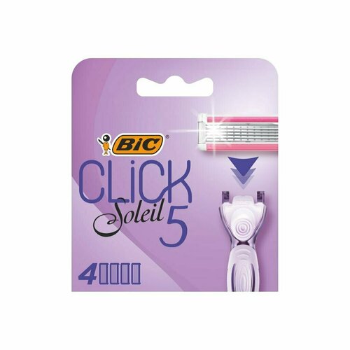 Сменные кассеты для бритв Bic, Click 5 Soleil, для женщин, 5 лезвий, 4 шт, 503711