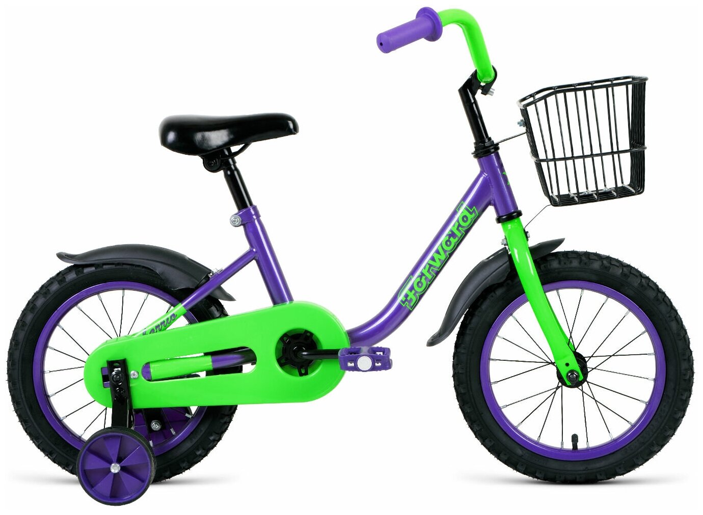 Велосипед FORWARD BARRIO 14 (1 ск.) 2021, фиолетовый
