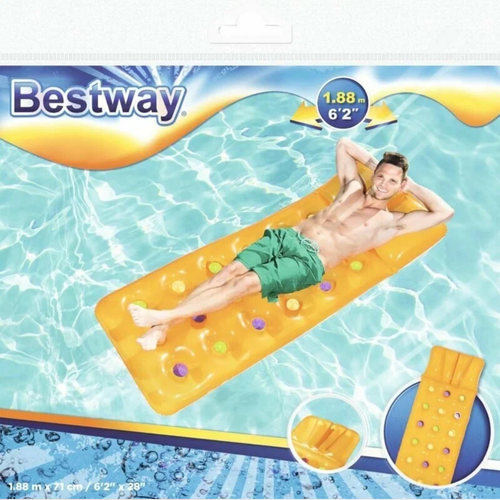 Bestway Надувной матрас для плавания желтый 188x71 см 43014 матрас bestway яркий