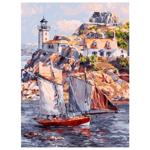 фото Набор для творчества белоснежка картина по номерам на картоне франция. бретань. карантек. 30 на 40 см