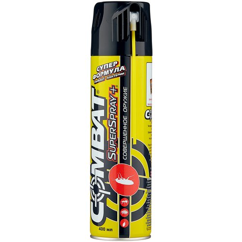 Средство от насекомых Combat SuperSpray+ от ползающих насекомых, 400 г, 400 мл