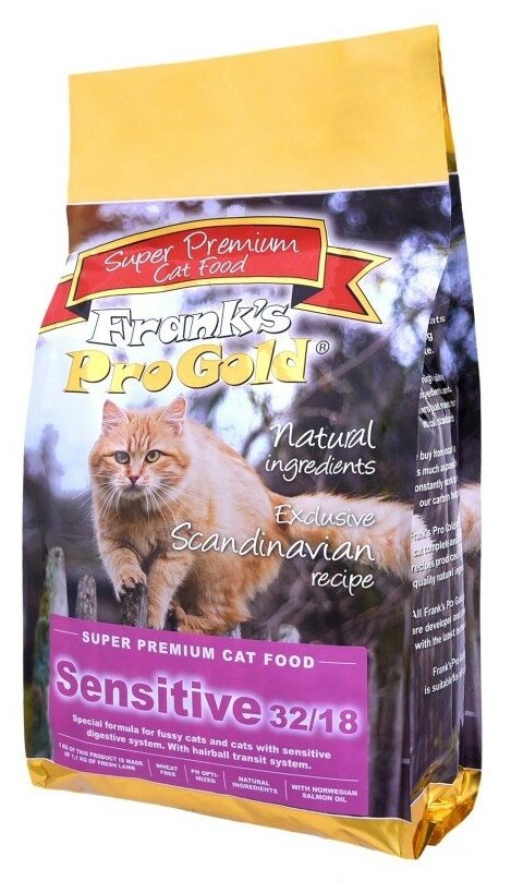 FRANK'S PROGOLD CAT ADULT SENSITIVE для взрослых кошек с чувствительным пищеварением с ягненком по-голландски (3 кг)
