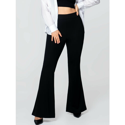 Брюки клеш  With street, размер 58, черный