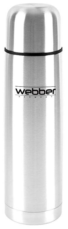 Классический термос Webber SSVP-1000P, 1 л, серебристый