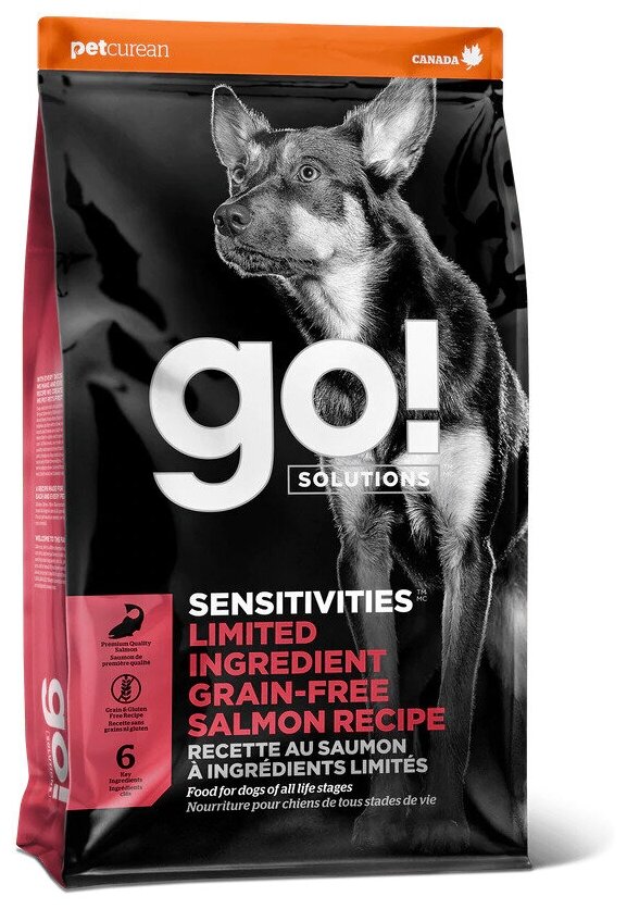 Сухой корм для собак GO! Sensitivities Limited Ingredient беззерновой при чувствительном пищеварении лосось